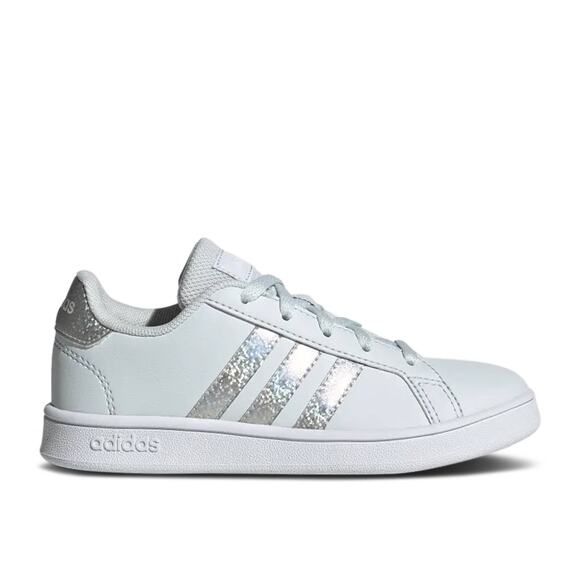 Adidas Grand Court K Tennis Sneakers in Blue Tint/Cloud White 7Y
